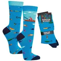 Wowerat Freizeitsocken 2 Paar Fun Socken, Spaß mit Socken, Angler Motive, für Damen & Herren