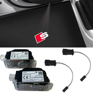 Original Audi "S" Sport LED Einstiegsbeleuchtung Tür Logo Adapter für viele Audi