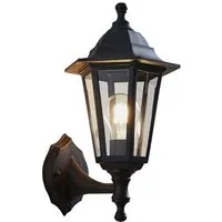 Lindby Außen-Wandleuchte Nane, Kunststoff Schwarz IP44, 1 x 15 W LED