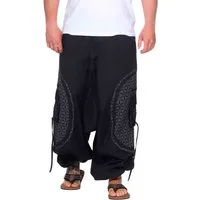 KUNST UND MAGIE Haremshose Kunst&Magie Haremshose bunte Muster Hippie Hose Blume des Lebens