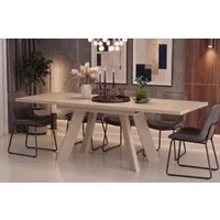 Endo-Moebel Esstisch Como Esstisch 130–210cm ausziehbar für 8 Personen, Tischbeine schwarz, Ausziehbar 130-210 cm (2x40 cm), Platte 36mm, 4 Beine, schwarz matt
