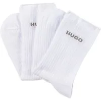 HUGO Freizeitsocken 2P QS FINE RIB CC mit großem Logo