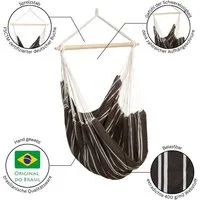 Amazonas Hängesessel Brasil KingSize Hängestuhl (Belastbarkeit 150 kg, Handgefertigt, aus recycelten Materialien), Große Sitzfläche