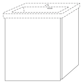 Sanipa 3way Waschtischunterbau zu Villeroy & Boch Subway 3.0 Waschtisch mit 1 Tür, Kaschmir-Matt UP8451U