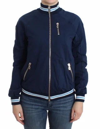 John Galliano Cardigan en coton zippé bleu pour femme