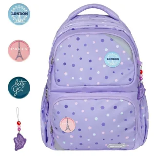 Belmil Schulrucksack MAXI PACK mit Patches "Purple Dots"