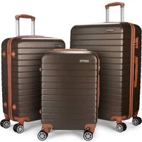 BRUBAKER Kofferset Paris - Hartschalen Koffer Set mit Handgepäck, 4 Rollen, (M, L und XL), 3 tlg., Komfort Hartschalenkofferset), Reisekoffer Trolleys mit Zahlenschloss, 4 Rollen und Tragegriffen