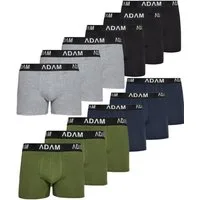 ADAM JEANS Boxershorts Herren Boxershorts aus extra weicher 100% Baumwolle Trunks Men Boxer-1 (12-St., 2er Set, 6er Set, 8er Set, 10er Set, 12er Set) Boxershorts Herren Boxer Shorts Männer Unterhosen Trunks Underwear
