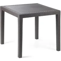 Mojawo Küchentisch Gartentisch King Eckig Anthrazit 79x79x72cm Rattan-Optik Wetterfest