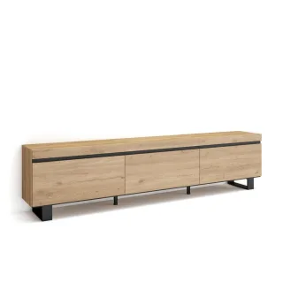Skraut Home Lowboard,, Eiche, Holzwerkstoff, Rechteckig,Rechteckig, 240x57x35 cm, Wohnzimmer, Wohnwände, Lowboards, Lowboards stehend