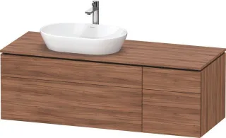 Duravit L-Cube Konsolenwaschtischunterbau wandhängend Nussbaum Matt 1420x550x482 mm - LC487707979000 LC4877079790000