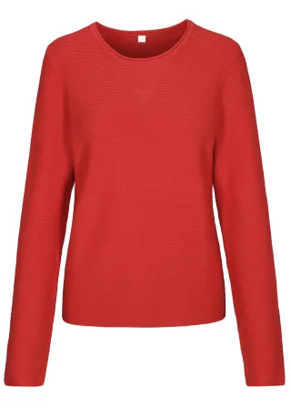 CLARINA - NOS Rdh.-Pullover, 1/1 Arm 400 rot - Gr. - 38
