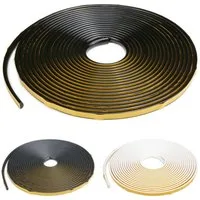 HEXIMO Zierleiste, Schwarz, Flexible Zierleiste (12 x 6 mm) selbstklebend in schwarz aus PVC - Deckenleisten Sockelleisten Schrankkanten Eckendekor Halbrund Fliesenkanten Fußleisten (1 Rolle / 10 meter SFL-1 schwarz)