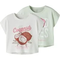 Name It T-Shirt NKFVILMA 2P CAPSL CROP TOP (Packung, 2-tlg) Baumwolle, loose fit