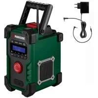 Parkside PARKSIDE DAB Akku-Baustellen Radio PBR 20-Li USB ohne Akku, Ladegerät Baustellenradio