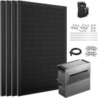 SolarMars Balkonkraftwerk 2000W mit Speicher Anker Solix Solarbank 2 E1600 Pro + BP2700, 1800 W, (Ziegeldach Halterung×4, mit 1x Anker Solix BP2700 erweiterungsakku), 0% MwSt