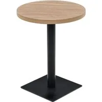 vidaXL Esstisch Bistrotisch MDF und Stahl Rund 60 x 75 cm Eichenoptik (1-St)
