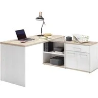 BEGA OFFICE Eckschreibtisch Romance, im Landhaustil, mit Sideboard, 140x130 cm