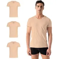 Burnell & Son Unterhemd T-Shirt Business mit Kurzarm und V-Ausschnitt für Herren aus Baumwolle (Packung, Set, Spar-Pack, Spar-Packung, 3-St., 3er Pack) Feinripp, extra lang - Basic Slim Fit
