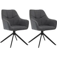 Woltu 4-Fußstuhl (2 St), Esszimmerstuhl drehbar, gepolsterter, Metallbeine