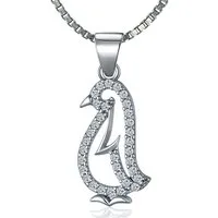 NAHLE Kette mit Anhänger Silberkette Pinguin Kette (2-tlg), 925 Silber