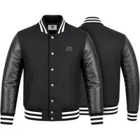 German Wear Collegejacke CJ002 Varsity Collegejacke Blouson Wolljacke Lederärmel