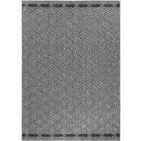 Teppium Teppich Rauten Design, Rechteckig, Höhe: 8 mm, In& Outdoor Teppich Grau Rauten Design für Küchen Balkon Terrasse