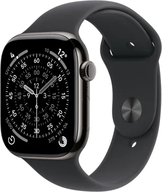 Apple Watch Series 11 [GPS + Cellular inkl. Sportarmband M/L schwarz] 46mm Titangehäuse schiefer