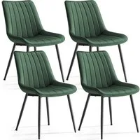 SONGMICS Esszimmerstuhl Stuhlset – Polsterstühle, Moderner Küchenstuhl. Samt (4 St), Küchenstuhl, Samt,Polsterstuhl, bis 120 kg, ERGONOMISCHES DESIGN