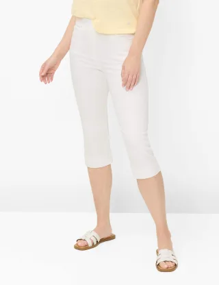 Raphaela by Brax Damen Caprihose Style PAMINA CAPRI WHITE, denim weiß, Gr. 50K