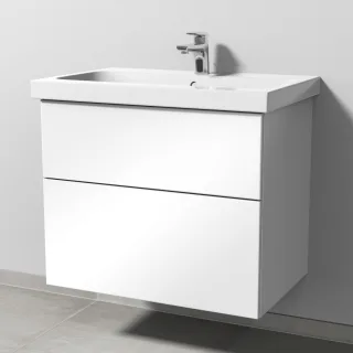 Sanipa 3way Waschtischunterbau zu Geberit iCon Light Waschtisch mit 2 Auszügen, Weiß-Glanz SF57478