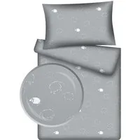 KiGATEX Kinderbettwäsche KiGATEX Set 2-teilig, 100x135 + 40x60 cm, für Mädchen + Jungen, 100% Baumwolle, weich & atmungsaktiv, waschbar bei 60°C