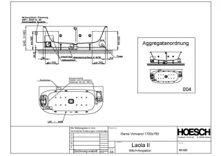 Hoesch Monolith Einbau Whirlwanne iSensi Vorwand 1700x750 mit System Laola II 3816Z.010305004