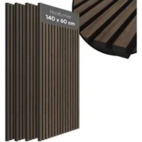 Bellamio Wandpaneel Kilwa, Akustikpaneel Holzoptik, BxL: 60x140 cm, 0,84 qm, (Walnuss, 4-tlg) 3D Lamellenwand schallabsorbierend, in verschiedenen Größen verfügbar