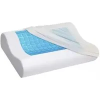 MALATEC Gelschaumkopfkissen Nackenstützkissen: Großes Memory-Schaum Kissen mit Kühltechnologie, Orthopädisches Memory-Gel Kopfkissen Set, Orthopädisches Memory-Gel Kopfkissen, Orthopädisches Profil, Memory-Schaum mit kühlendem Gel