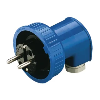 Mennekes Schuko Winkelstecker, IP67, blau/grau , Schutzart:IP67, Farbe:blau/grau