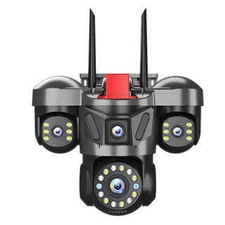 Guudgo 6MP Triple Lens Security Camera Wireless Outdoor WiFi 360° View 10X Zoom Color Night Vision Human Detect 2 Way Au