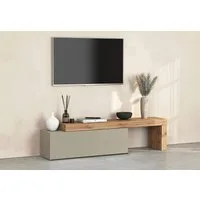 OTTO home Lowboard Chronos TV-Board, T-Schrank (1 St., Breite verstellbar von 180 bis 290 cm), Breite 240 cm TV-Board,Lowboard,1 Klappe und ein L-Förmiger Aufsatz