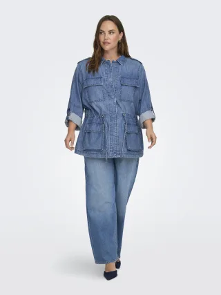 ONLY CARMAKOMA - -CARKENYA L/S UTILITY DNM JKT AKM Medium Blue Denim - Gr. - 42