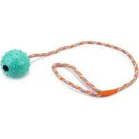 Beeztees Outdoor-Spielzeug Hundespielzeug Ball mit Glocke + Kordel massiv mint