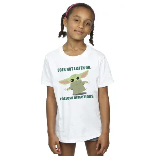 Star Wars - "The Mandalorian Does Not Listen" T-Shirt für Mädchen (Weiß)