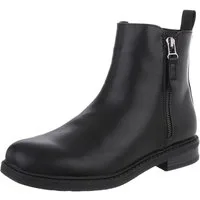 Ital-Design Eleganter Chelsea-Boot mit Reißverschluss für Damen Stiefelette (90648938) Blockabsatz Flache Stiefeletten in Schwarz