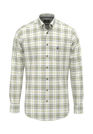 FYNCH-HATTON - Herringbone Check, B.D., 1/1 moss - Gr. - L