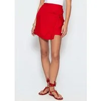 SASSYCLASSY Hosenrock Hosenrock mit Knotendetail für Damen Moderner Hosenrock mit elastischem Bund und dekorativer Drapierung