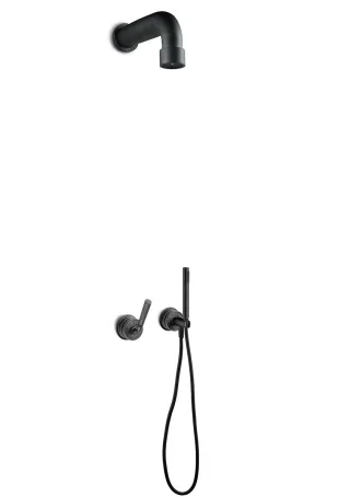 JEE-O soho 02 Wand-Duschkombination, hammercoated schwarz matt, 700-6422 700-6422