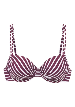 LASCANA - Venice Beach LM exkl. Sport Bügel-Top bordeaux-whi - Gr. - 42F