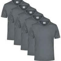 James & Nicholson T-Shirt 5er-Pack Atmungsaktives Herren Sport T-Shirt aus Funktionsfaser JN736 (Spar-Set, 5er-Pack) Sportshirt mit V-Ausschnitt