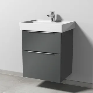 Sanipa 3way Waschtischunterbau zu Villeroy & Boch Collaro Waschtisch mit 2 Auszügen, Anthrazit-Glanz UF83379