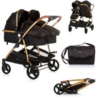 Chipolino Geschwisterwagen Geschwisterkinderwagen Duo Smart, klappbar, umbaubar, verstellbar, Fußsack