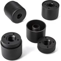SO-TECH® Möbelfuß Sofafüße HOTEL - schwarz - mit Bodengleitern, (8-St), 8er Set, rund, höhenverstellbar von 44 - 54 mm